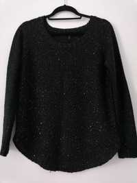 Błyszczący czarny sweter świąteczny cekiny M 38 10