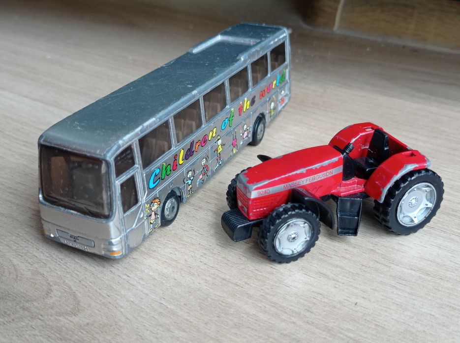 Zestaw Siku modele samochodów autobus 1:87 h0 + traktor