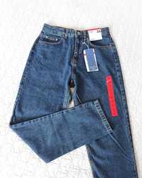 Granatowe jeansy mom slim z wysokim stanem Sinsay 36 S / XS 34