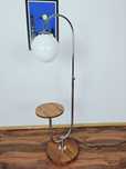 Lampa stojąca, podłogowa Chrom Orzech styl Art Deco Bauhaus.