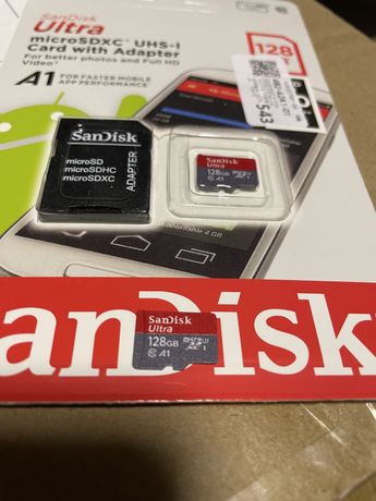 Карта памяти 128gb SanDisk 128gb Ultra microSD 10 Класс флешка 128гб