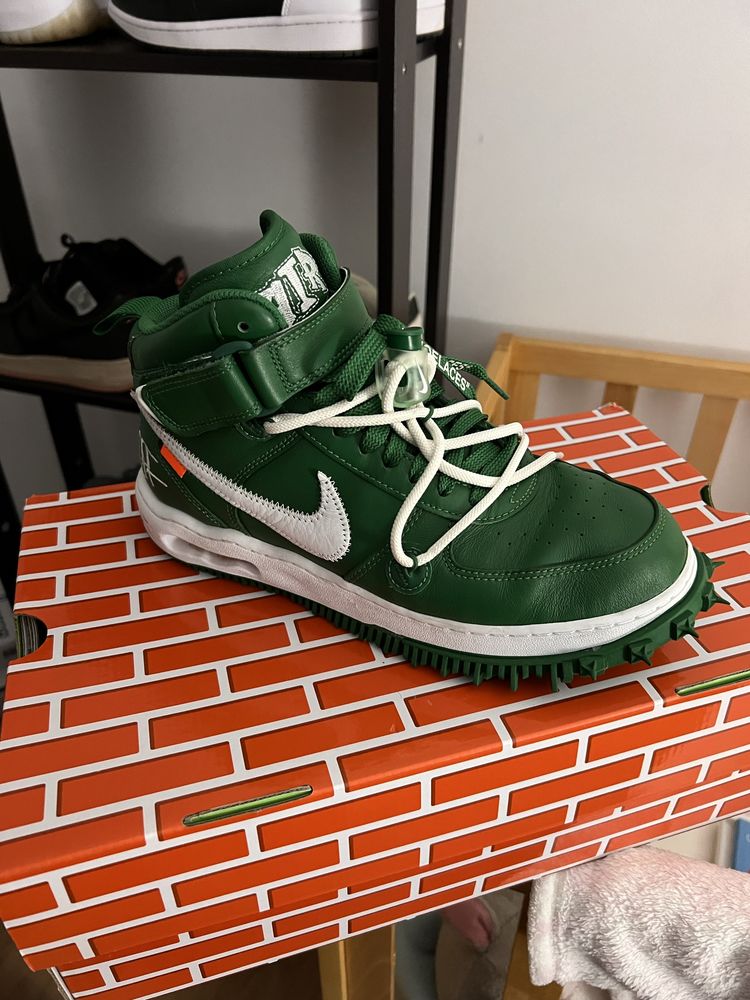 Nike air force 1 off white pine green