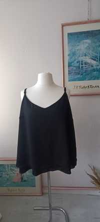 Czarna bluzka z regulowanymi ramiączkami rozmiar 52