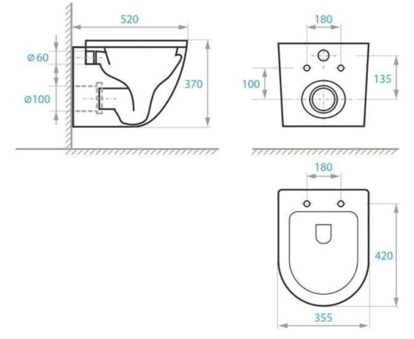 Інсталяція GEBERIT з Безобідковим унітазом з кришкою Мікрооіфт