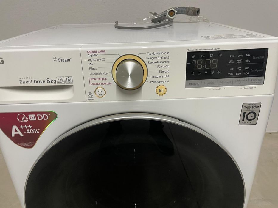 Máquina de lavar roupa LG 8k - AI DD, steam, Wi-Fi