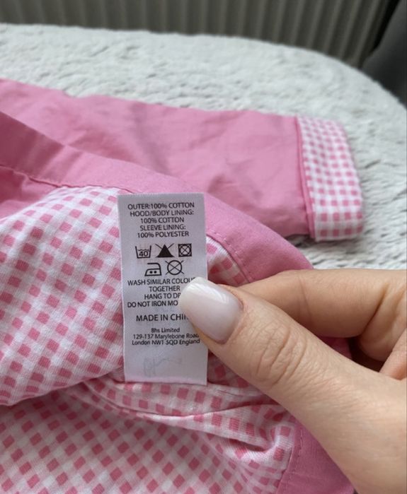Bhs 0-3 miesiące 50-56 cm 56/62 cm różowa kurtka płaszcz trencz