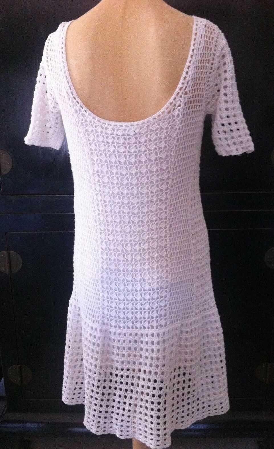 Vestido crochet renda M Club Monaco