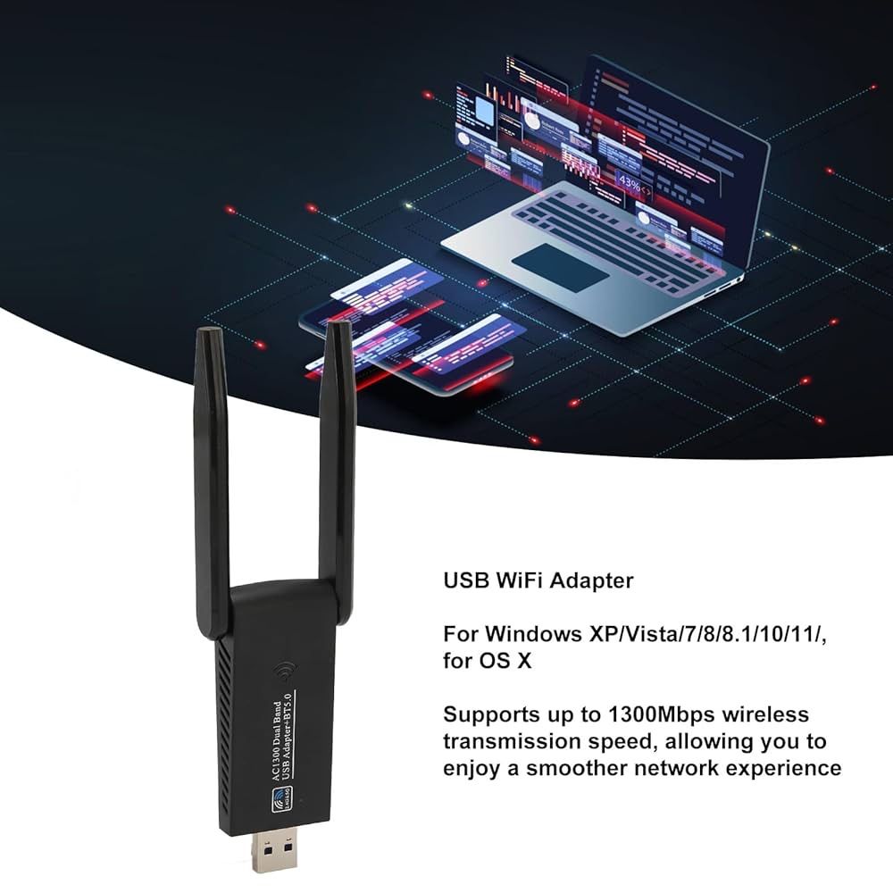 дводіапазонний WI-FI адаптер AC1300 з підтримкою Bluetooth 5.0