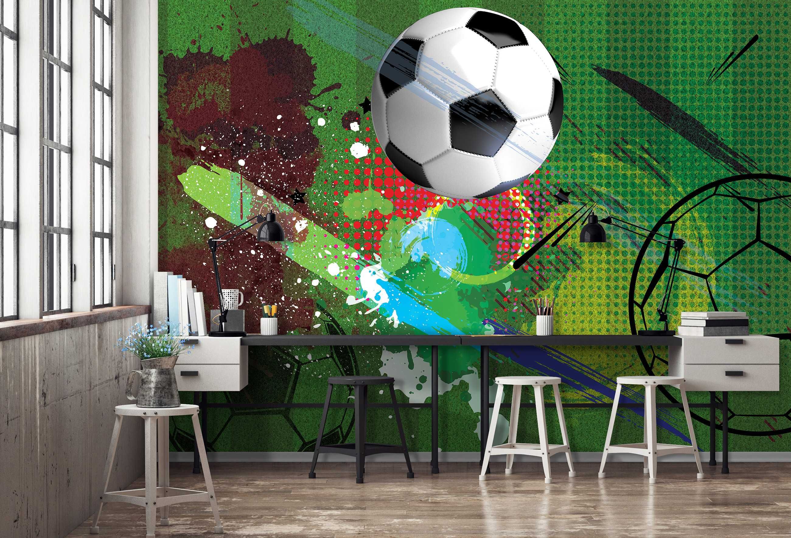 Fototapeta Dla Chłopca Piłka Nożna Na Ścianę 3D Twój Rozmiar + KLEJ