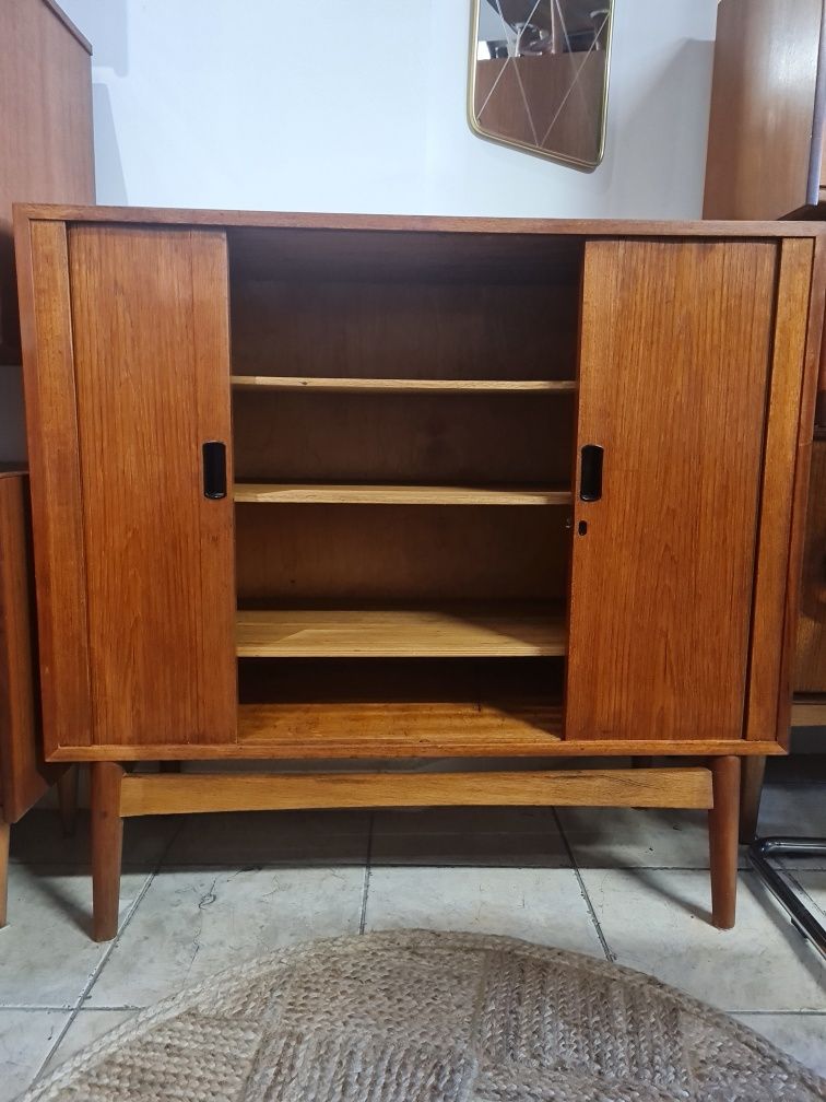 Komoda tekowa,roletowa,duński design,Dania lata 60,mid-century,vintage