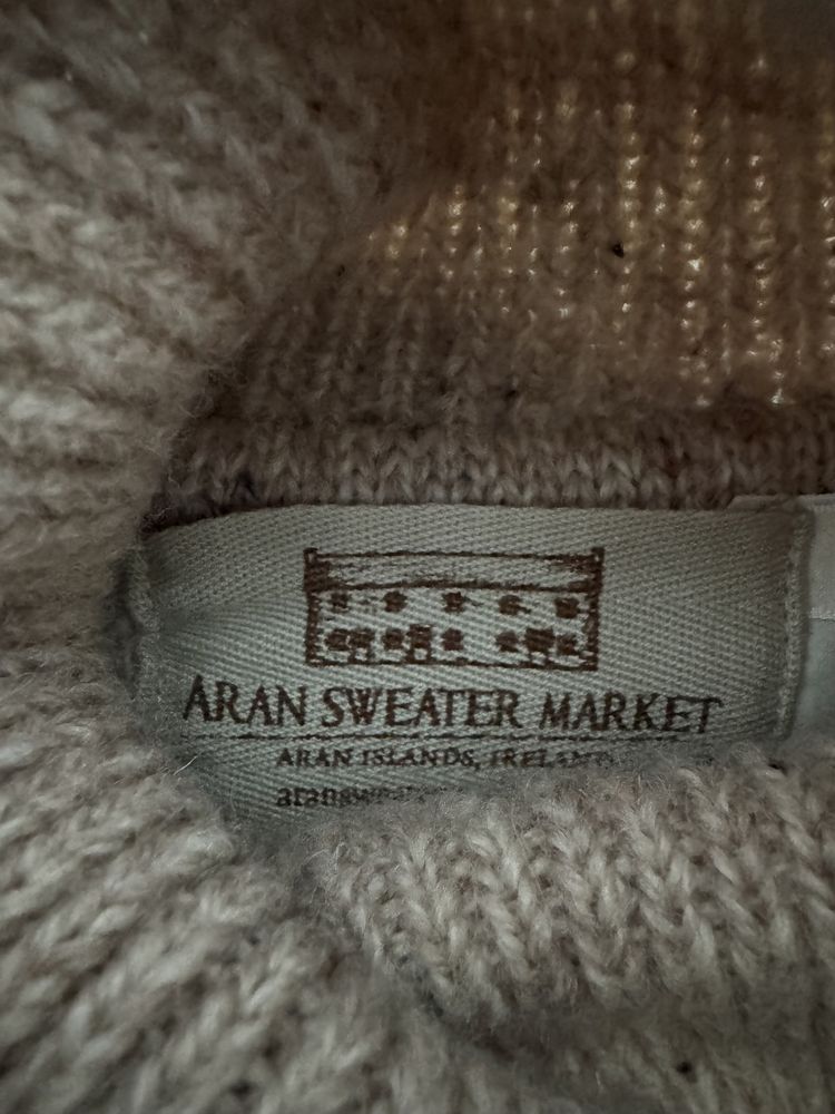 Sweter golf Aran Sweater 100% wełna wool