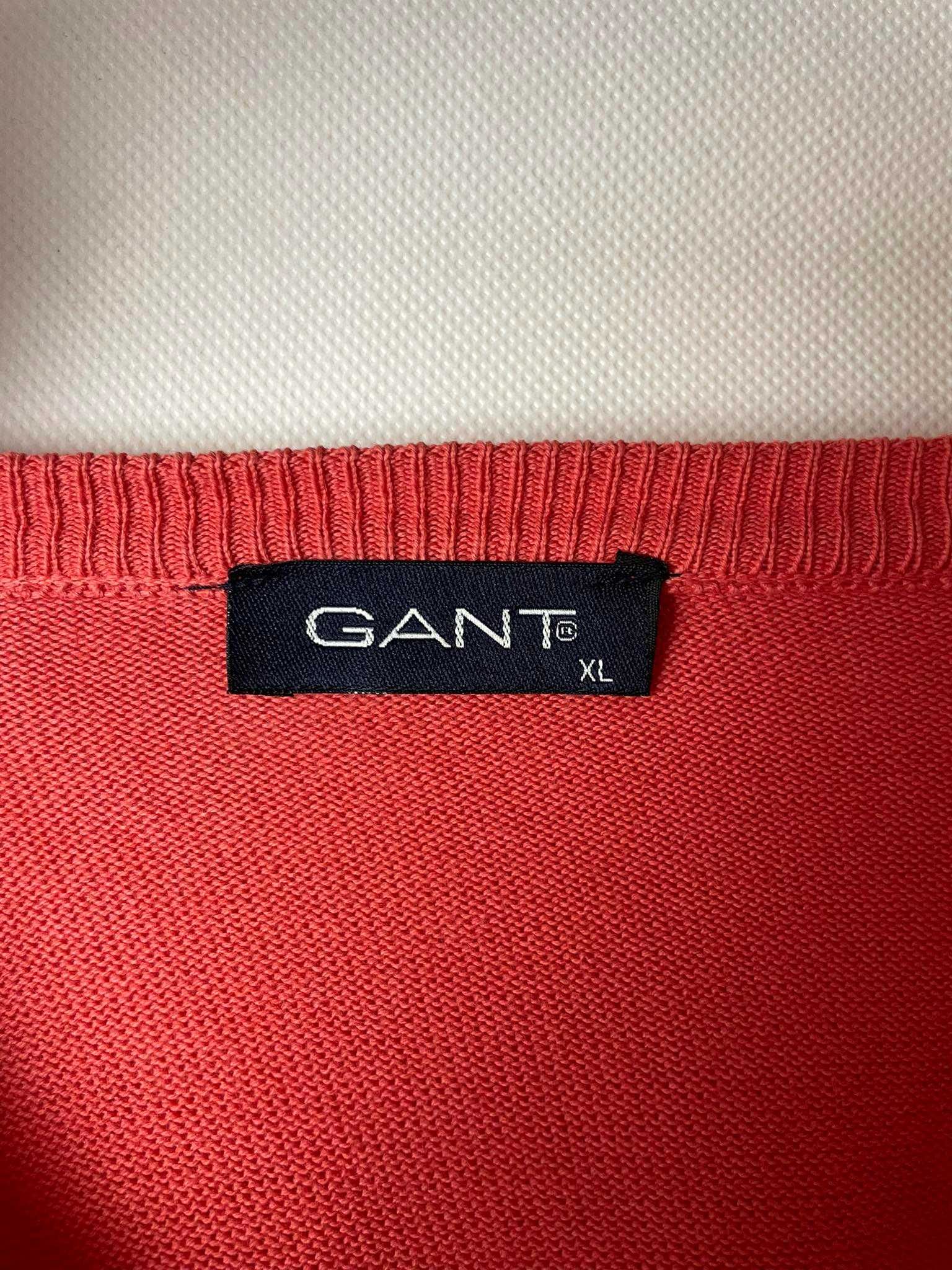 Sweter Gant w serek XL różowy