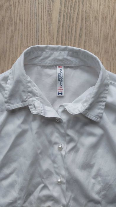 biała koszuka dziewczęca Coccodrillo rozmiar 134