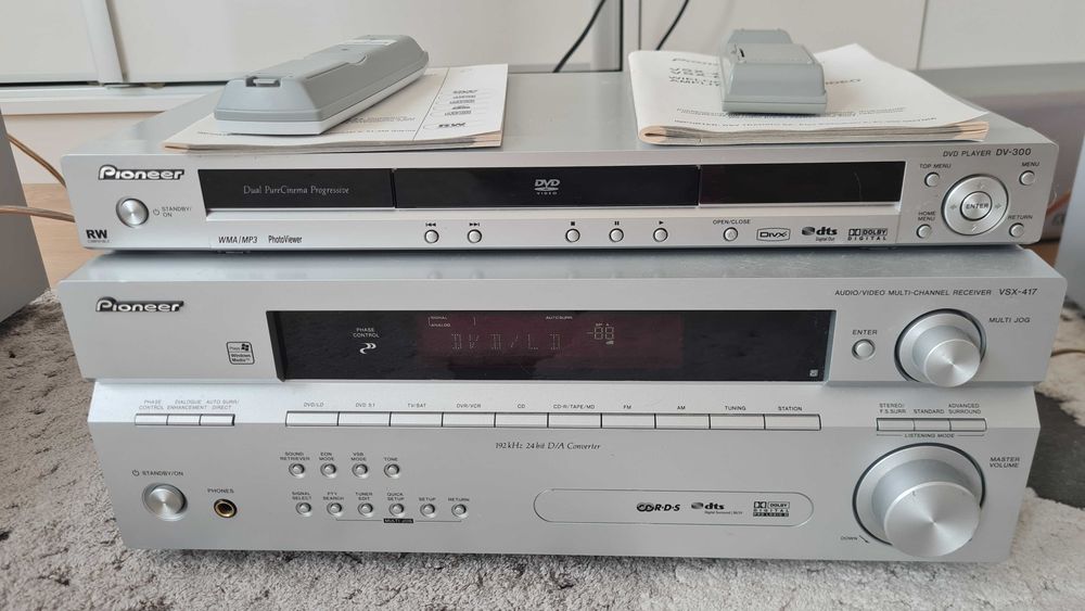 Amplituner i DVD Pioneer VSX 417 Pobór 280W Mocny, 5.1 Oryginał