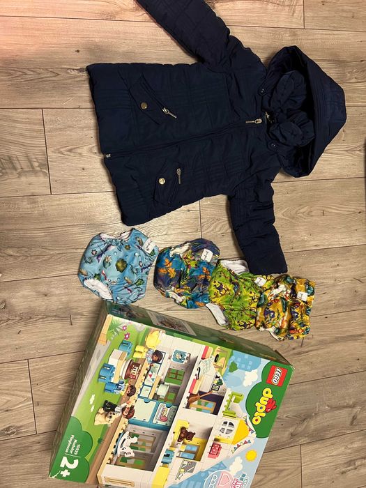 Zestaw dla dziewczynki Lego, kurtka, śpiworek, majteczki treningowe