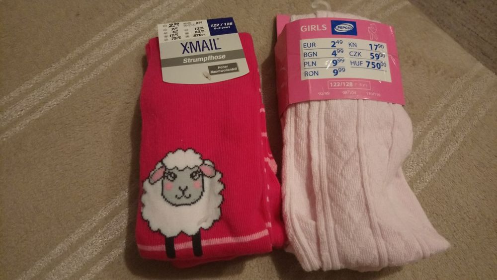 Rajstopy dziewczęce 122/128 nowe