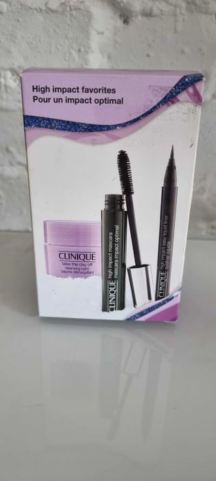 CLINIQUE high impact favorites zestaw 3 produktów tusz eyeliner krem