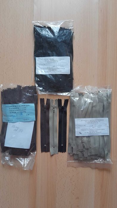 Zamki nierozdzielcze POLIMEX (roz 10, 12, 14,16,18 cm) kolory - ZESTAW