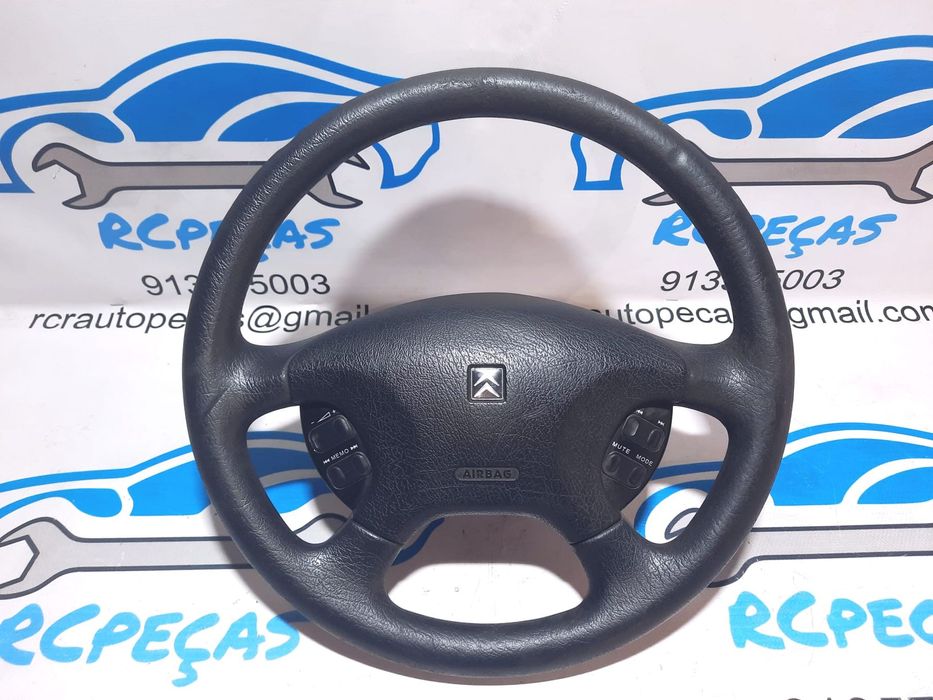 VOLANTE GUIADOR COMPLETO CITROEN XSARA PICASSO N68 94634750ZL PELE AIRBAG COMANDOS MULTIFUNÇÕES CONTROLO