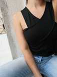 H&M * czarny top dekolt Halter bluzka cut out * S