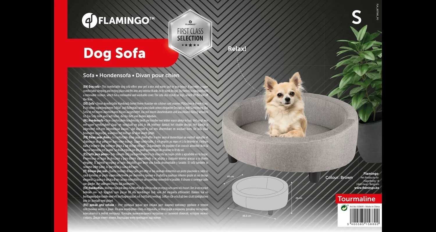 Sofa kanapa legowisko dla psa odcienie brązowego 56x45x26