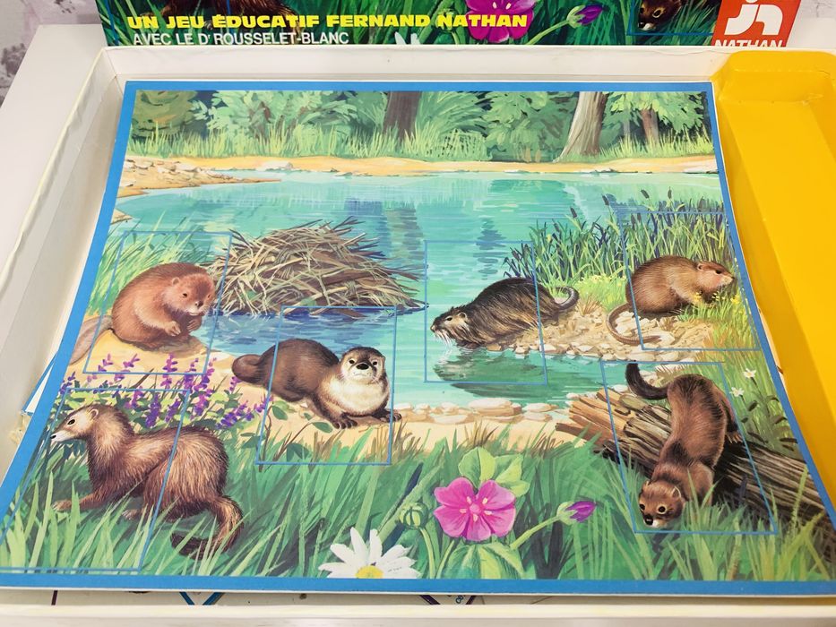 Gra edukacyjna zwierzęta, ekologia Nathan vintage 1977