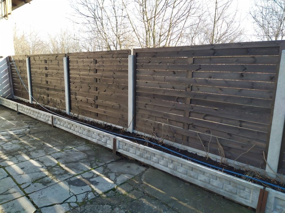 Płot Panele przęsła ogrodzeniowe lamelowe drewniane BARDZO SOLIDNIE