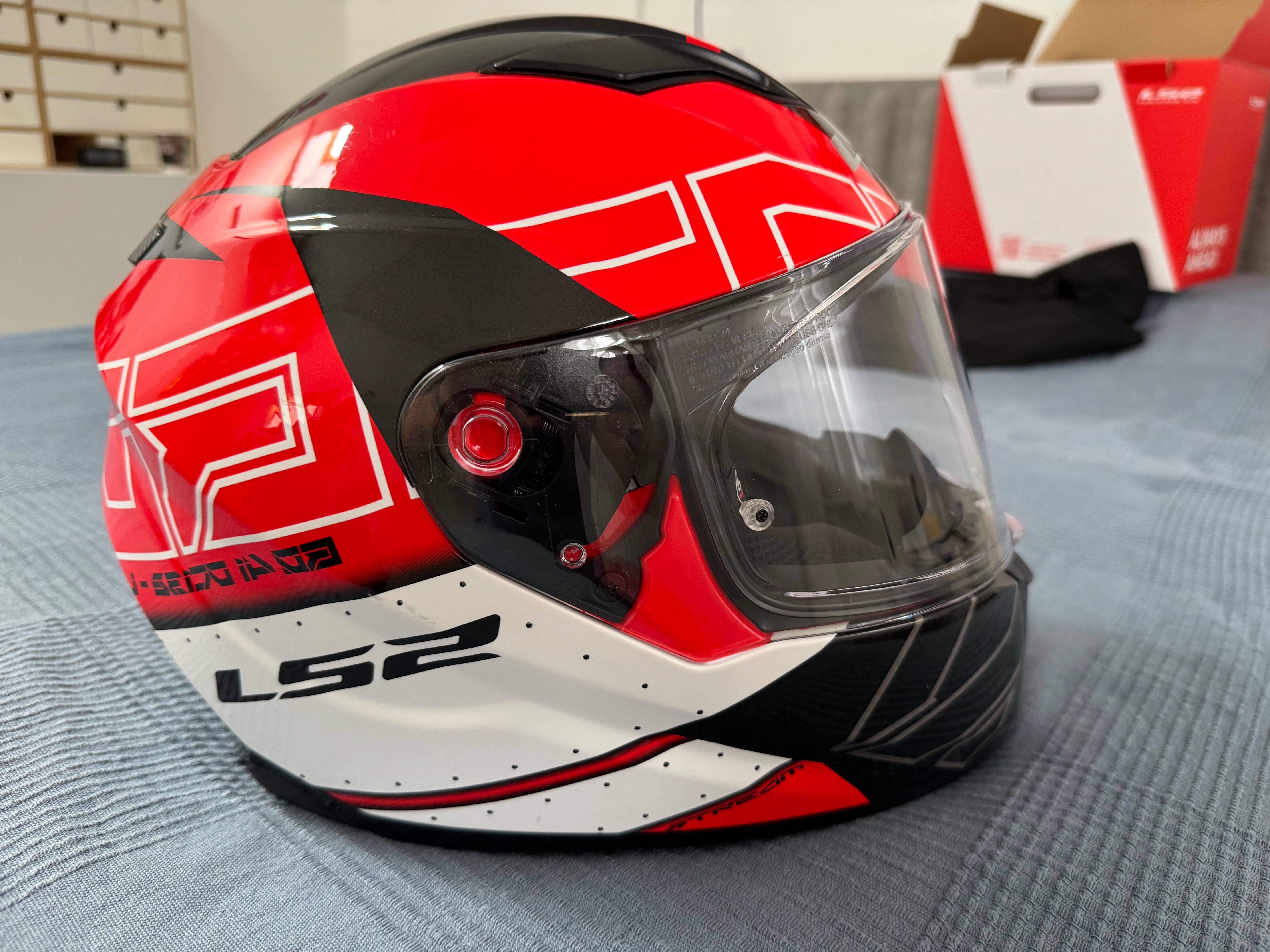Kask Motocyklowy LS2 FF320 Stream Evo rozm. M 57-58 czerwono-biały