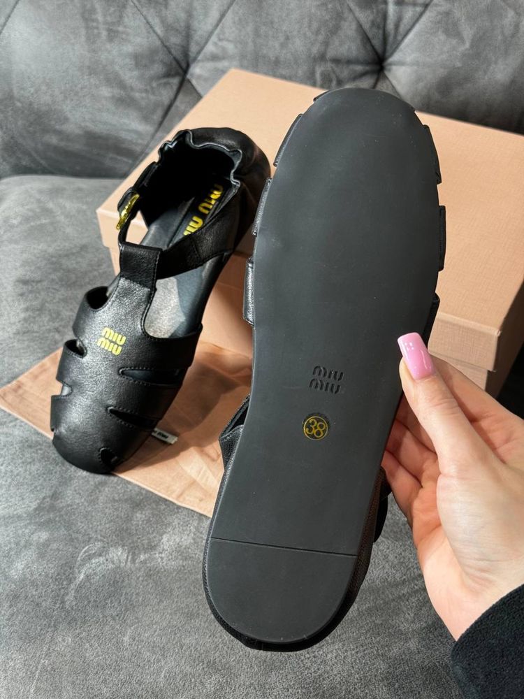 Сандалі miu miu чорні шкіра