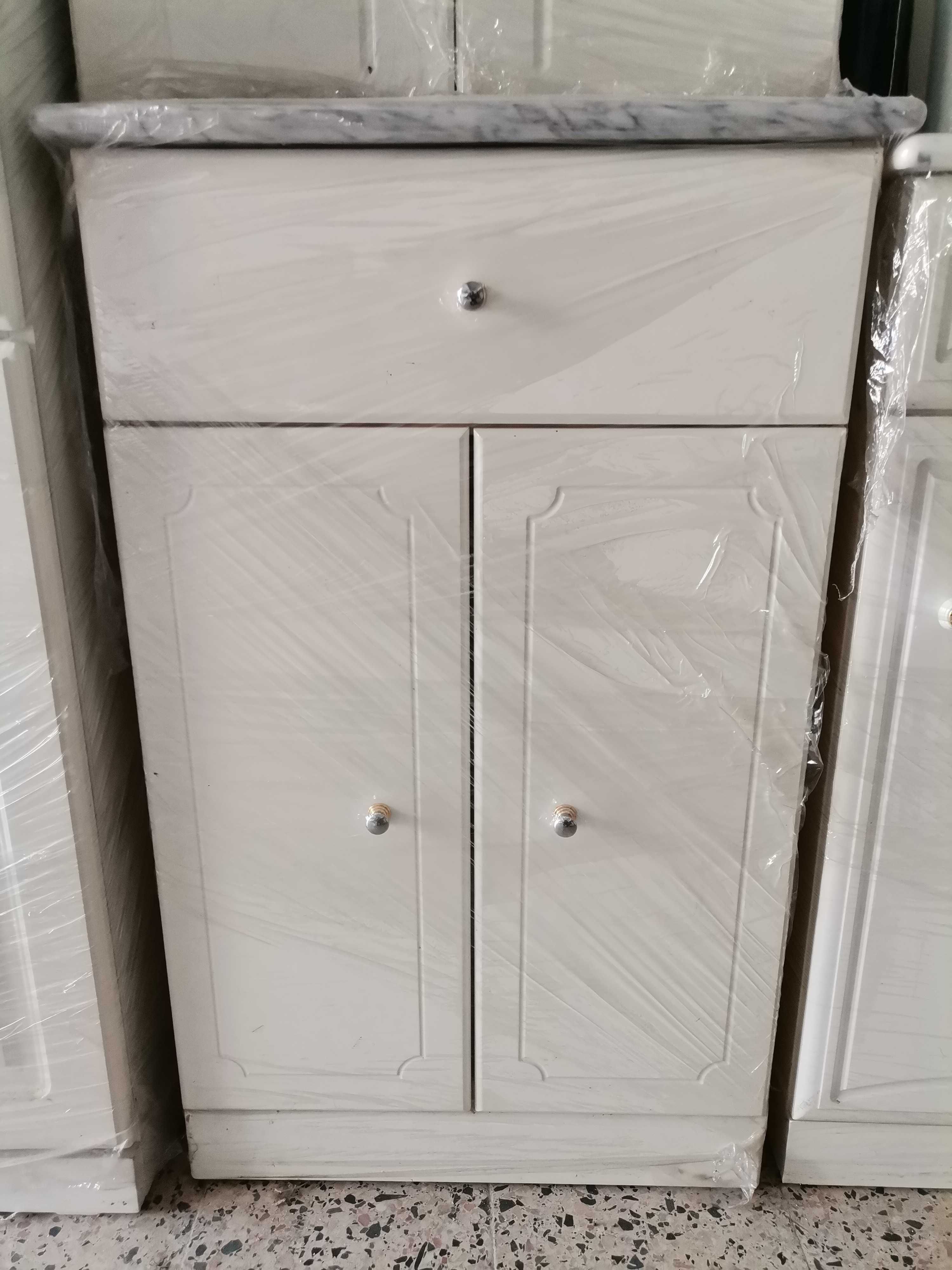 Móvel WC branco 2 portas, Pedra