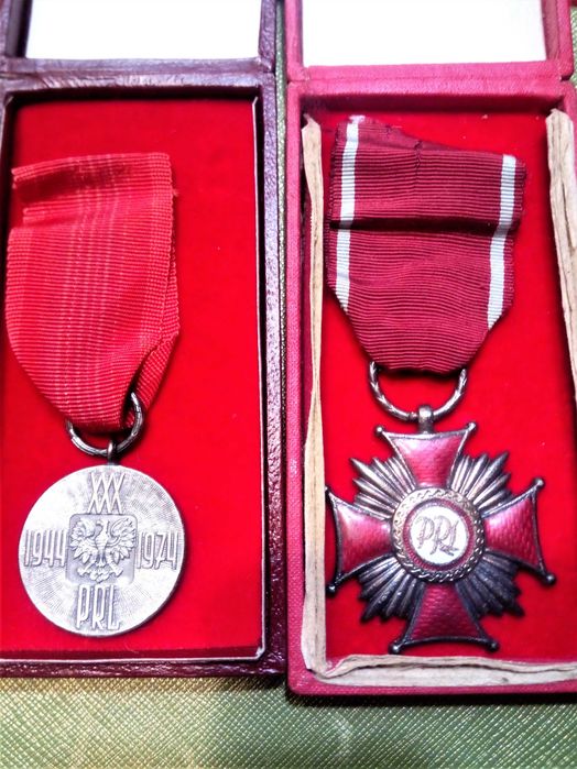 odznaczenia - medal XXX lat prl, srebrny kz, pudełka, leg