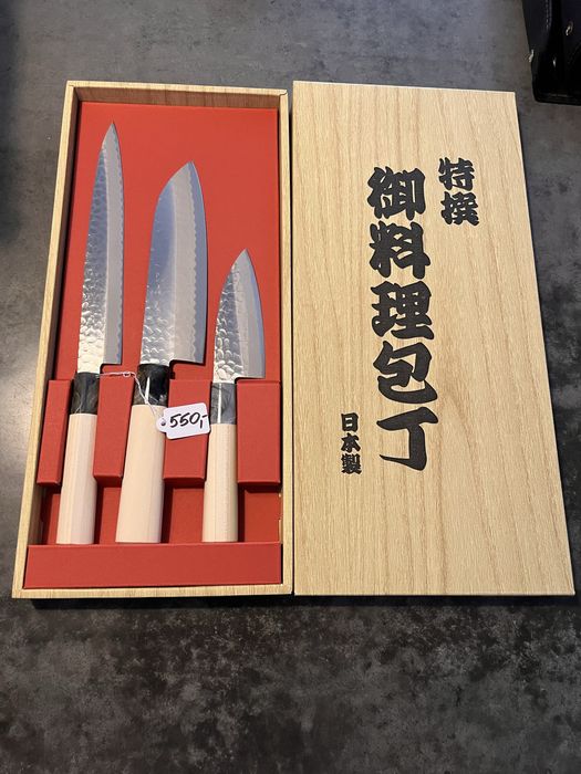 Zestaw 3 Japońskich Noży Yanagiba Deba Santoku Sekiryu