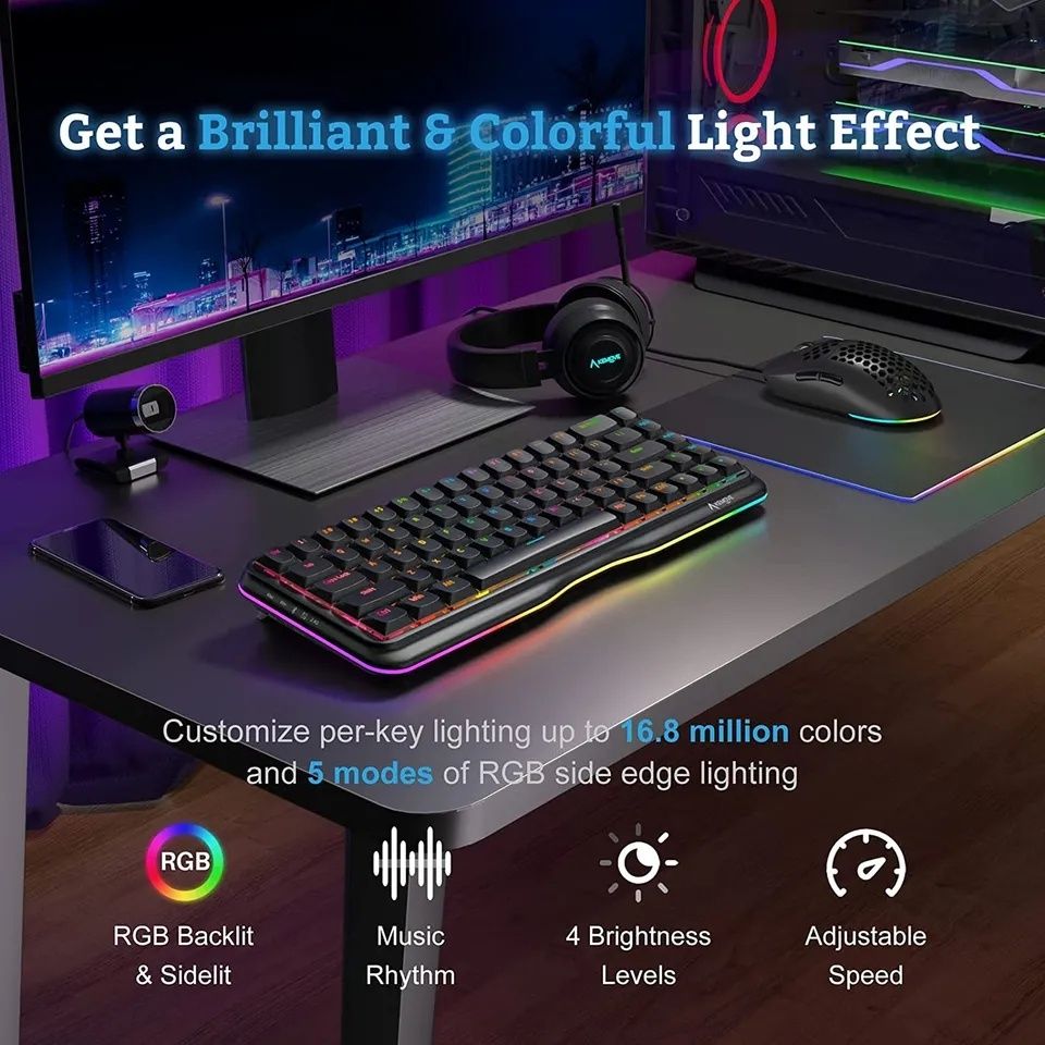Kemove K68 RGB Bluetooth Механическая Клавиатура