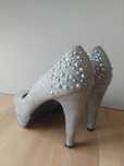 Buty szpilki szare z cyrkoniami
