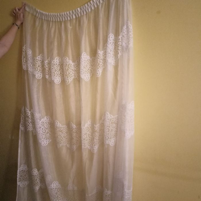 Firana żakardowa balkon długie wąskie okno