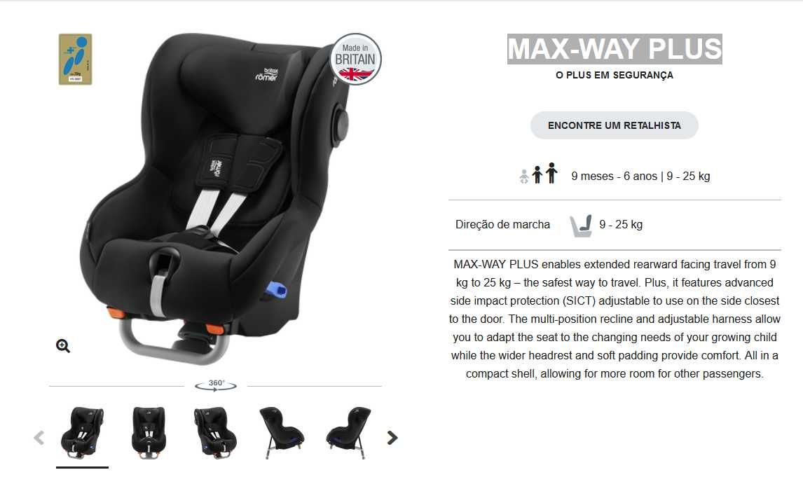 Cadeira Britax-Romer MAX-WAY PLUS