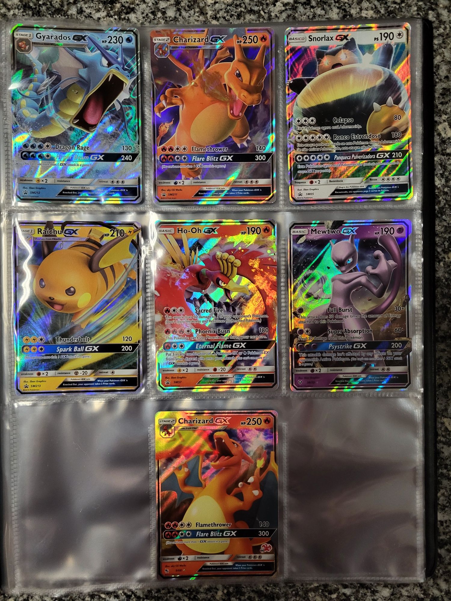 Cartas Pokemon Raras Originais GX Charizard Mewtwo