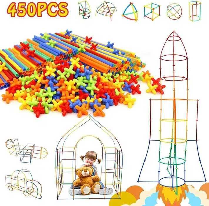 Розвиваюча іграшка конструктор Creative Straw Toys 450Pcs