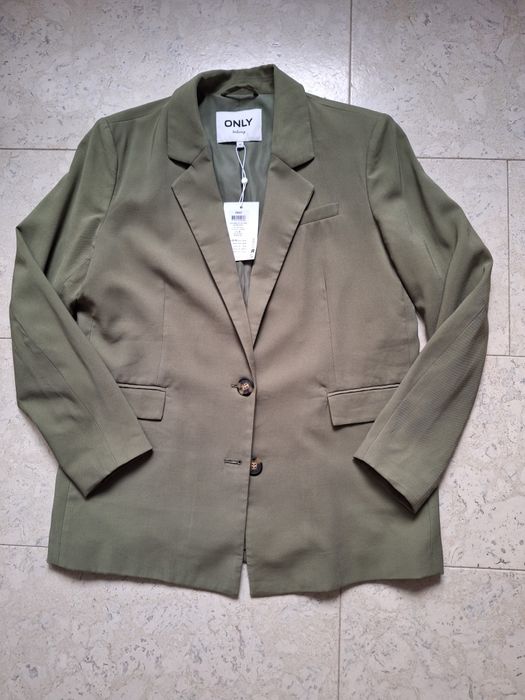 Nowy ONLY żakiet r.38 marynarka 100% wiskoza khaki jak Massimo Dutti