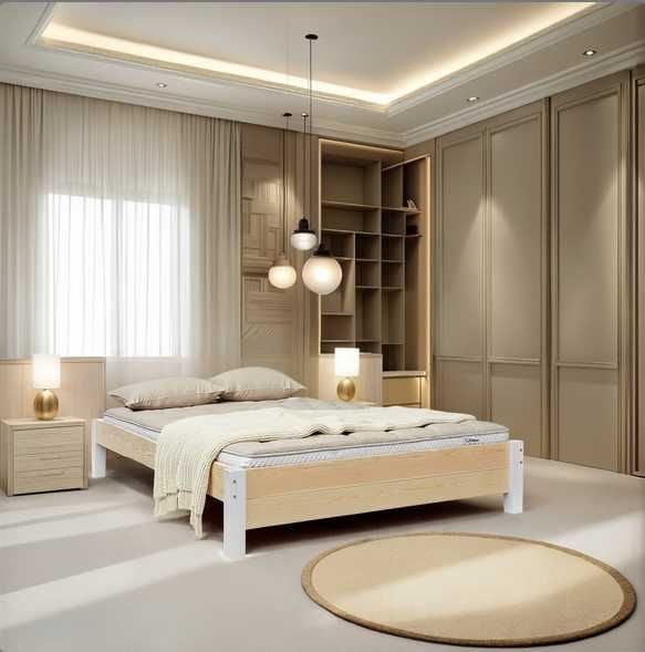 BALANCE 120x200 łóżko grube deski mocna konstrukcja niski zagłówek