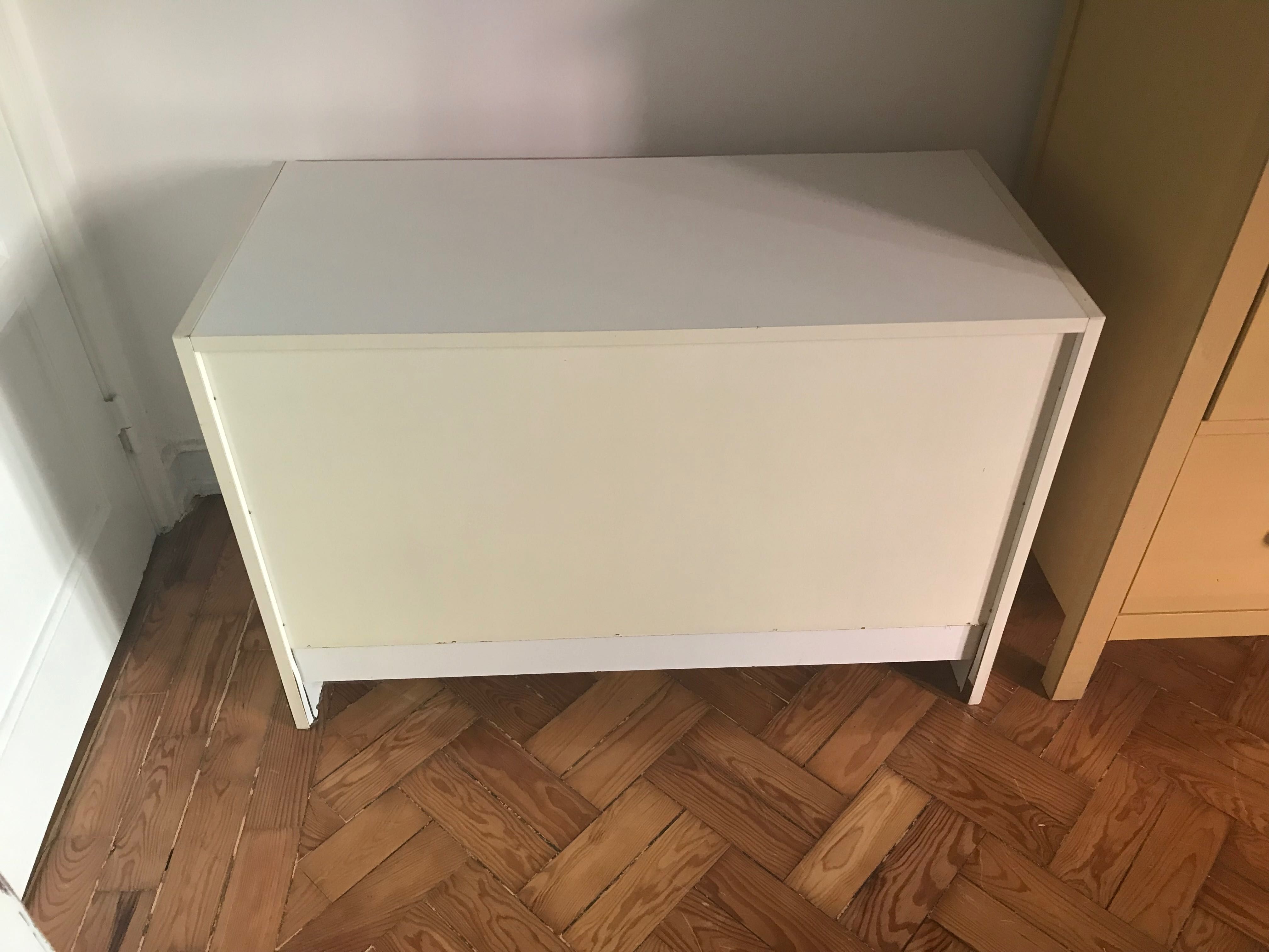 comoda branca 3 gavetas 55x88x43.5 cm