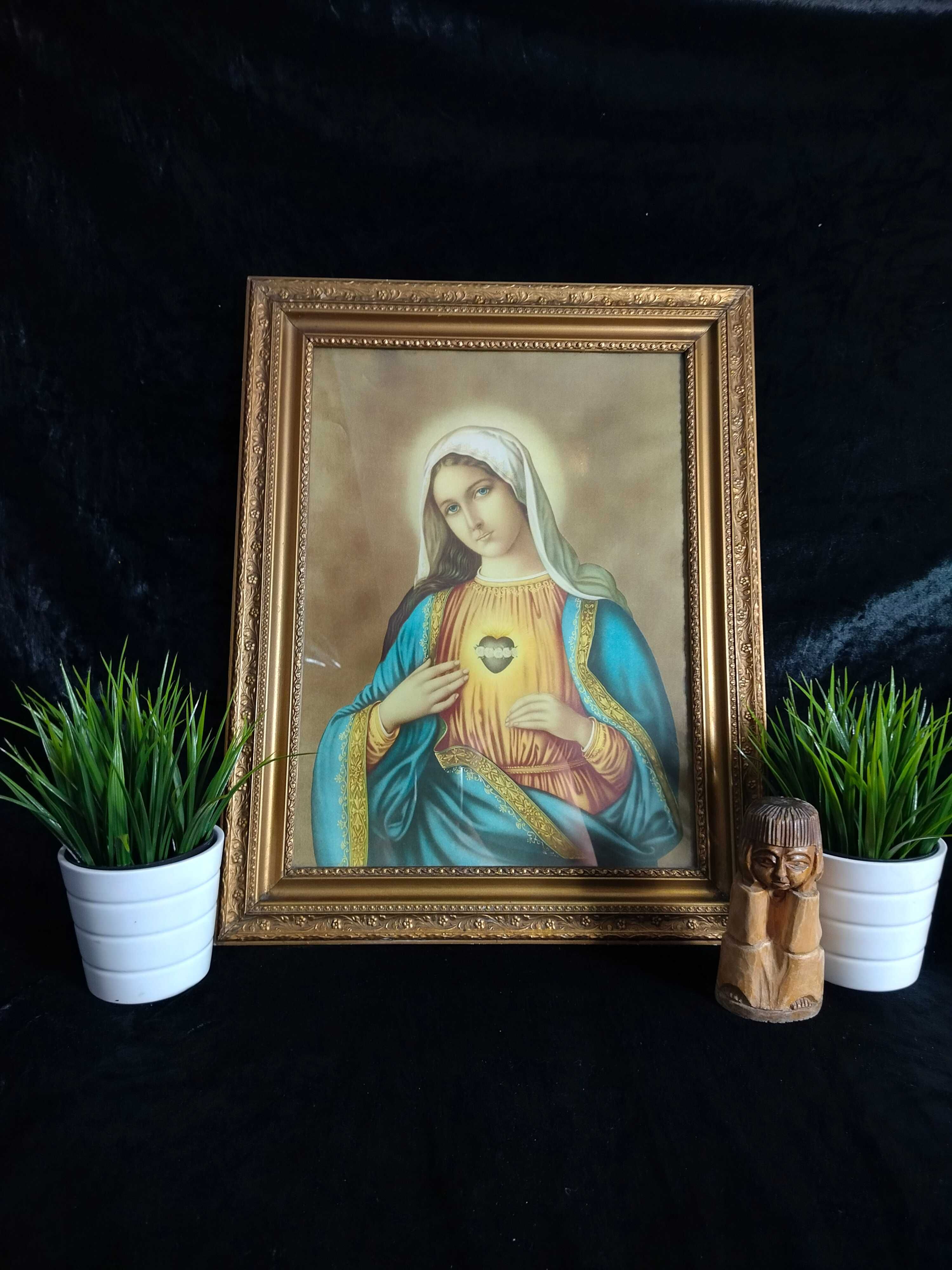 Serce Maryi stary obraz w starej ramie 0S1014