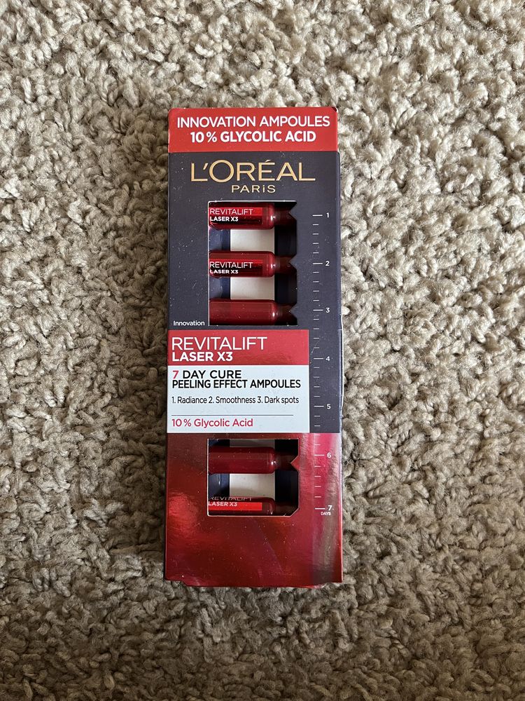 L’Oreal Revitalift Laser x3 ampułki kwas glikolowy 10%