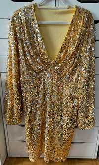 sukienka cekinowa złota srebrna XXXL