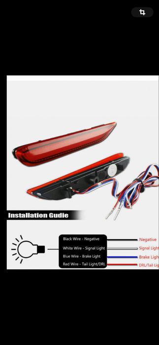 Габариты заднего бампера  LED Infiniti