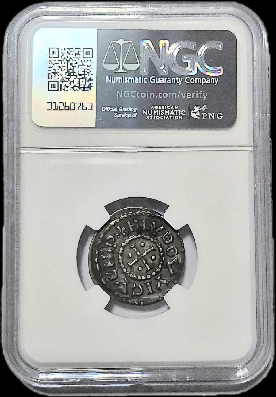 Carolingian denar - Ludwik Pobożny 814-840r - moneta grading NGC