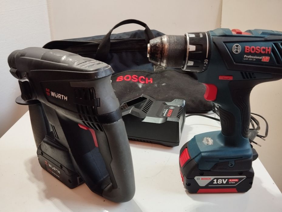 Zestaw akumulatorowy BOSCH WURTH młotowiertarka i wkrętarka 18 v