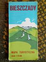 Bieszczady mapa turystyczna PRL