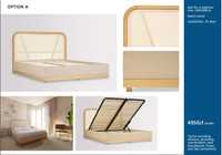 Łóżko z materacem w stylu Japandi