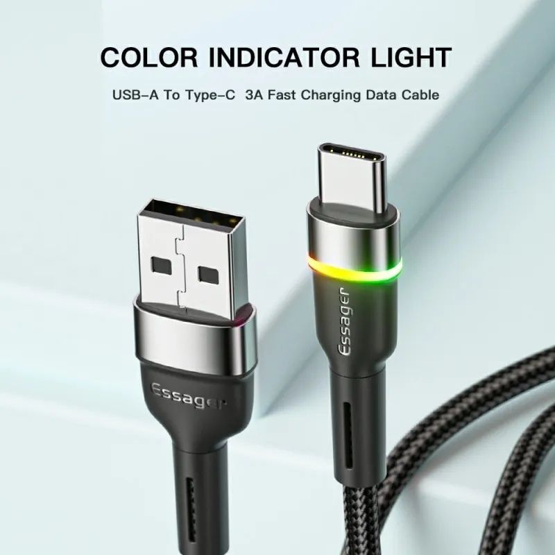 Kabel usb-c ładowanie samsung Huawei inne 2 m led